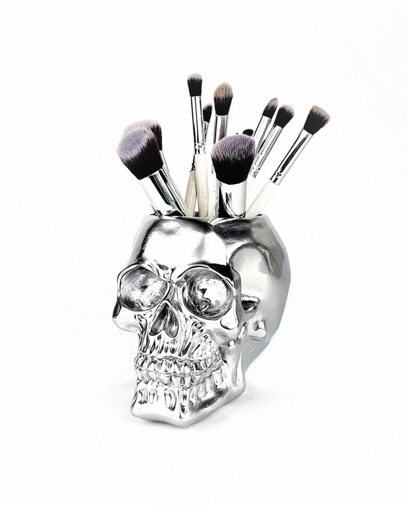 Makeup Brush Holder Skull Vase Demon Skull Pen Holder Etsy