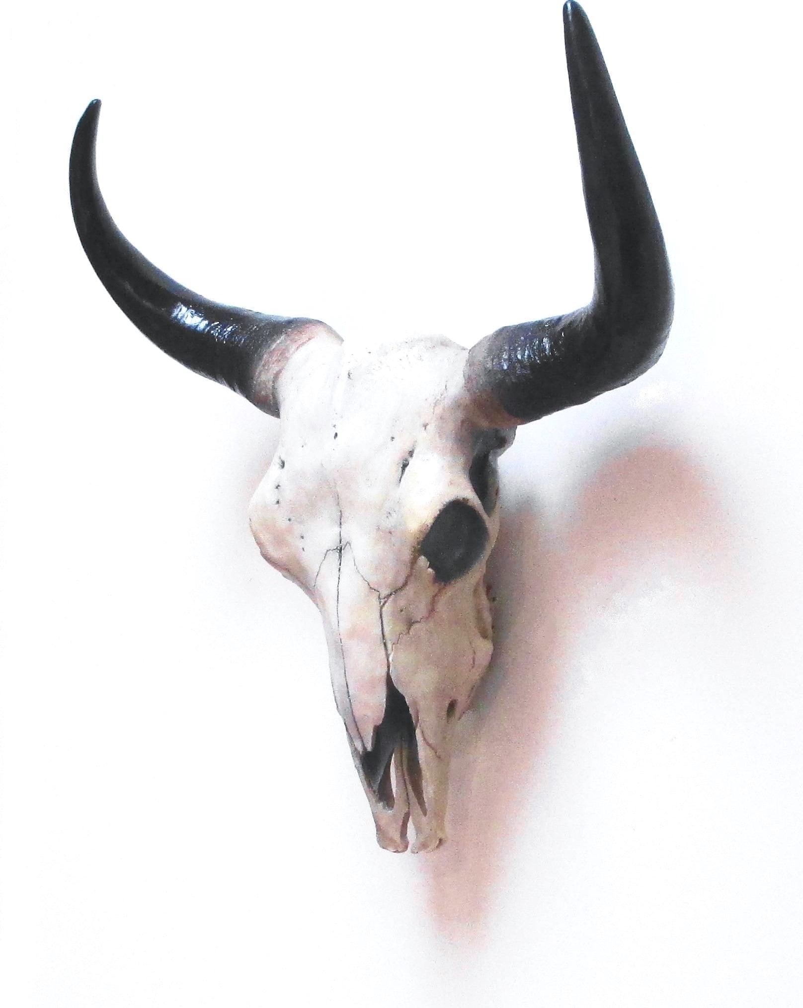 Faux Cow Skull Wall Decor: Southwest Cowboy Art, 19" High
