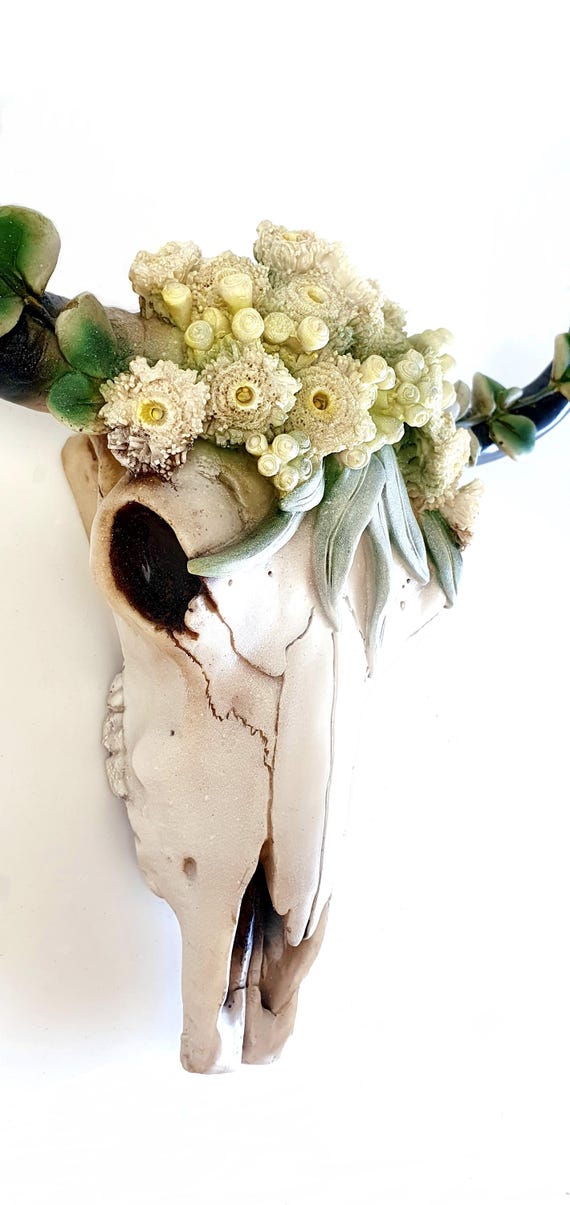 JOUFNING Cranio Di Mucca Da Appendere Alla Parete, Teschio Da