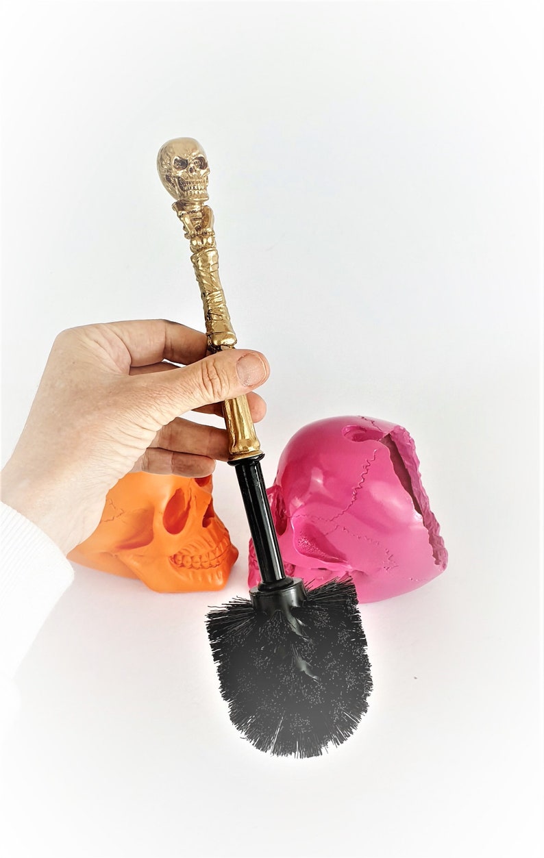 Skull Gothic Homewares Goth Toilet Brush Holder Skull Homewares Gothic Decor Skull Toilet Brush Holder Skull Homewares Halloween,