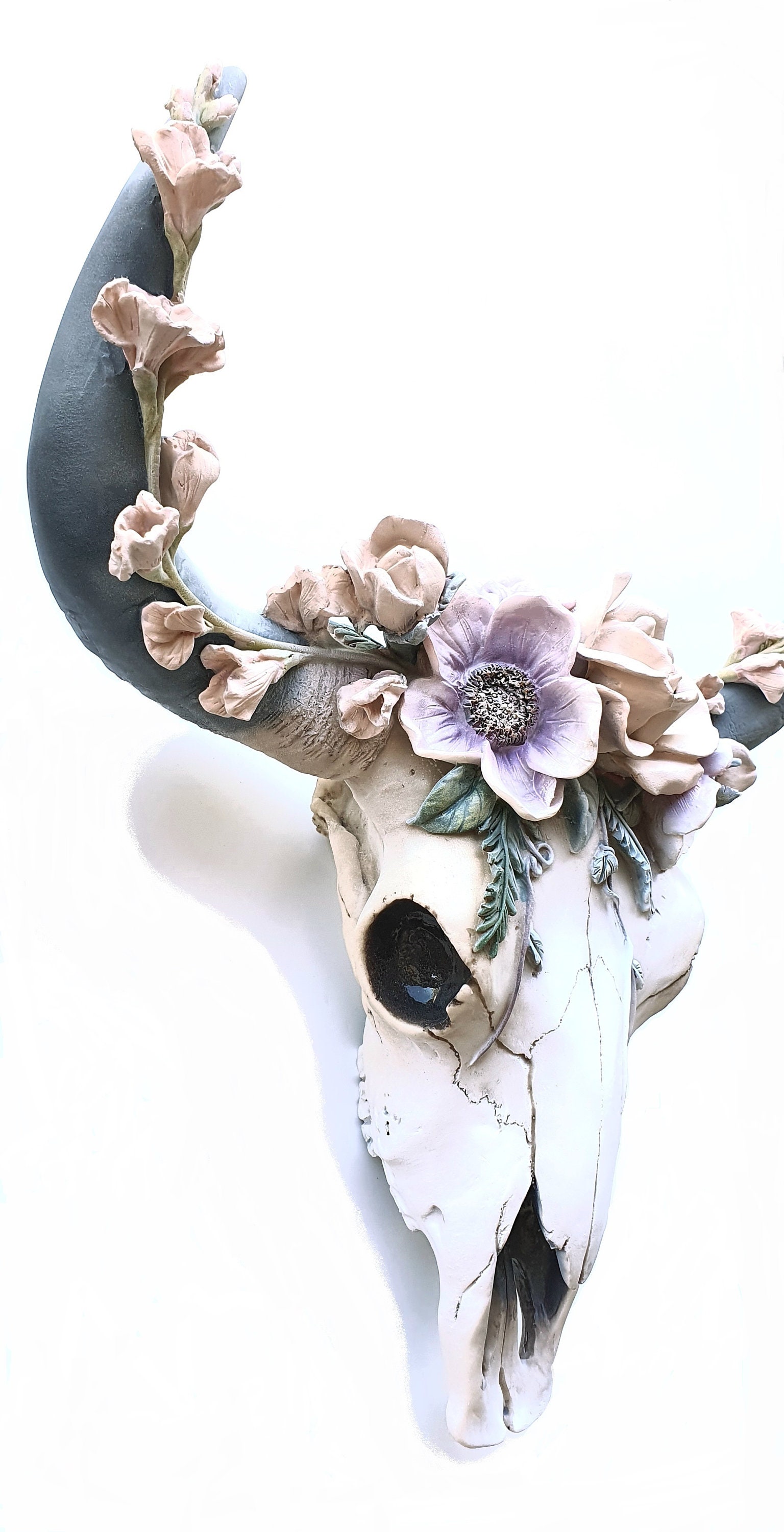 Flower Cow Skull Bull Skull Wall Decor Skull Cow Skull Etsy Australia