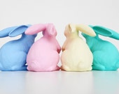 Lapins, jeu de 4, chambre d'enfant, lapin, Peter Rabbit, décor bois, lapin, Figurine, Sculpture de lapin, décorations de Pâques Hodi Home Decor