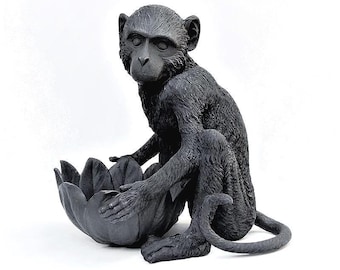 Large Monkey Statue Planter: Boho Home Decor, Monkey Decor,