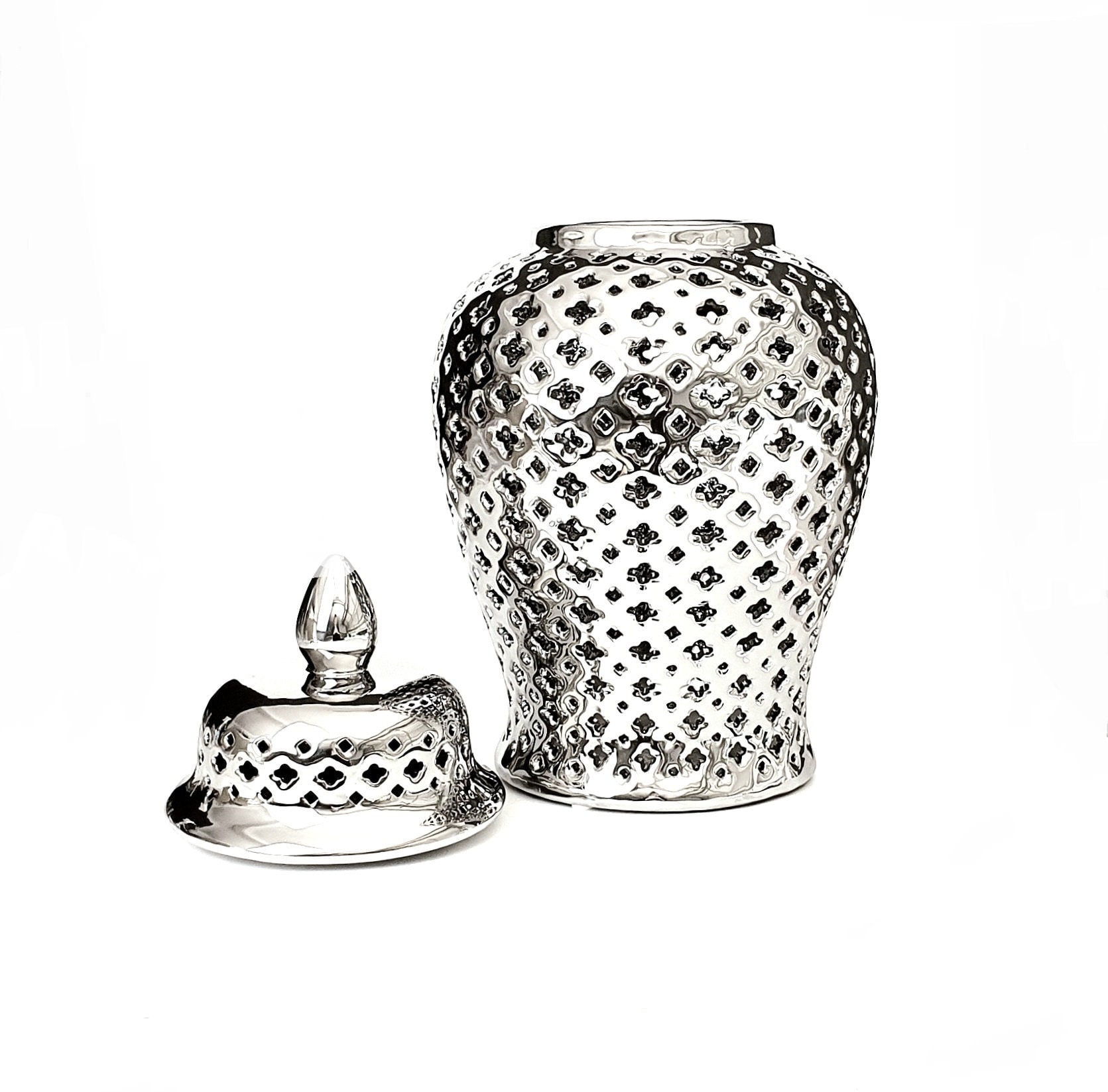 16.5 Ginger Jar Silver Ginger Jar Temple Jar Hamptons Etsy Australia