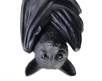 Hanging Black Bat Decor: Gothic Halloween Figurine, Dracula Inspired Decor,
