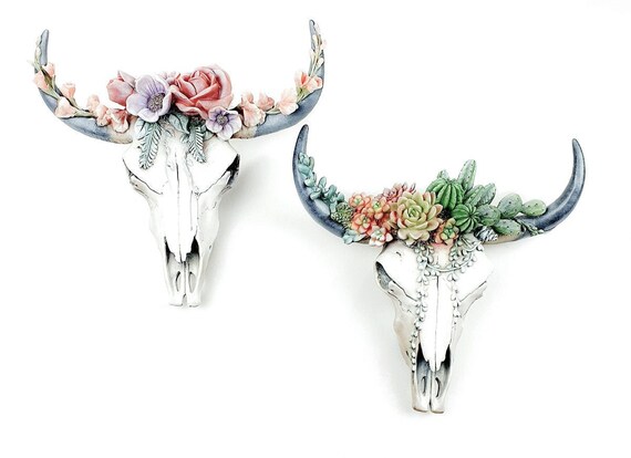 2 X Flower And Succulent Cow Skulls Skull Australia - Cow Skull Wall Decor Australia 2 X Flower And Succulent Cow Skulls Skull Australia - Cow Skull Wall Decor Australia