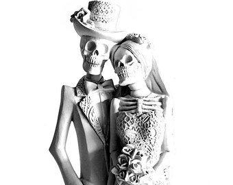 Halloween Wedding, Day of the Dead, Gothic Wedding, Wedding Decoration, Day of the Dead Wedding, Halloween Wedding Gift, Bride and Groom,