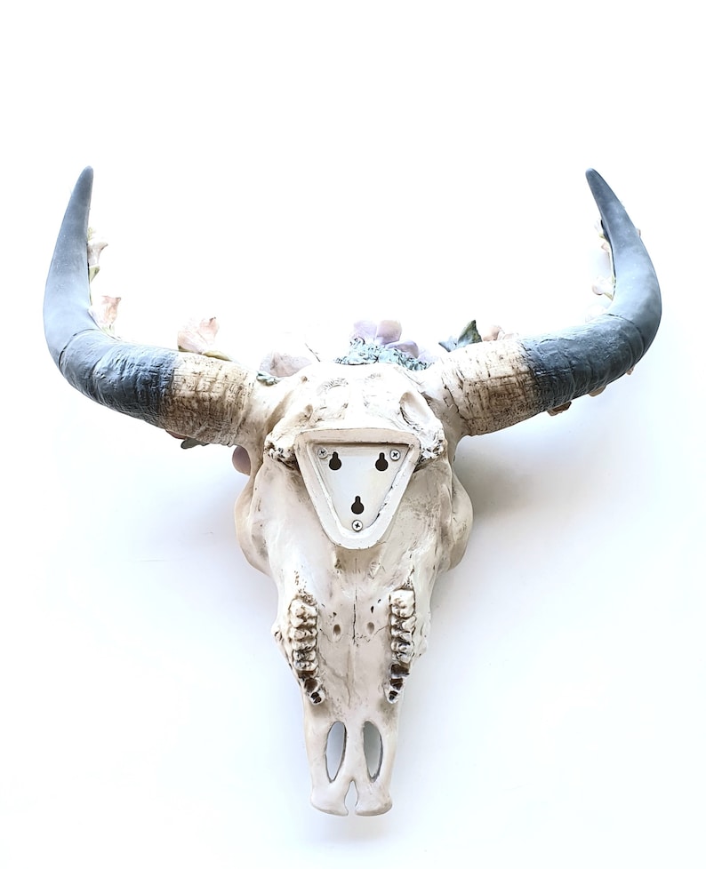 Flower Cow Skull Bull Skull Wall Decor Skull Cow Skull Etsy Australia