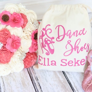 Dance Shoes Tote Bag Drawstring Dance Ballet Shoes Bag