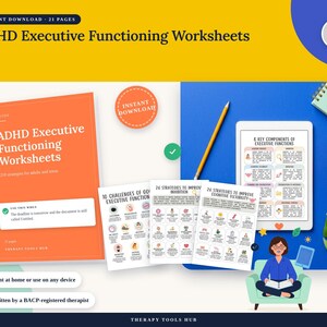 ADHD Executive Functioning Worksheets for Adults, Teens (210 Strategies PDF)