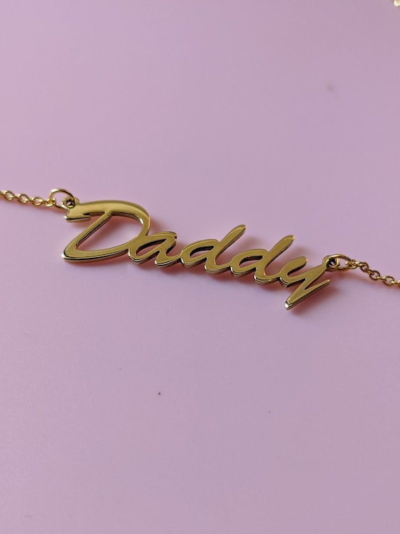 Daddy cheap necklace gold
