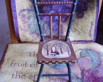 vintage wooden doll chair