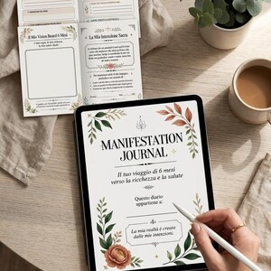 Manifestationsjournal (PDF), druckbarer Tagesplaner, digitales iPad-Journal, GoodNotes-Vorlage, Selbstfürsorge-Arbeitsbuch, 6-Monats-Zielplaner