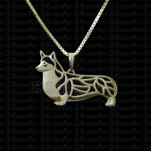 Pembroke Welsh Corgi - Solid Gold pendant and necklace.