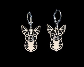 Chihuahua earings - sterling silver