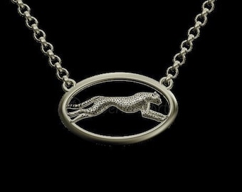 Running Cheetah necklace - Solid 14k gold