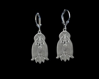 Shih Tzu earrings - sterling silver.