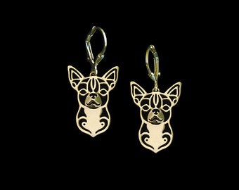 Chihuahua earings - Solid Gold