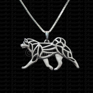 Japanese Akita Inu - sterling silver pendant and necklace