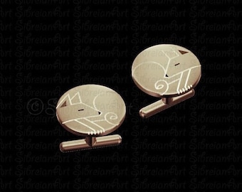 Sleeping basenji Cufflinks - Solid 14k rose gold - Gift for dog lovers and owners - Pet Jewelry - Men best friend