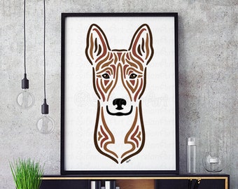 Basenji (red) print