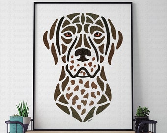 German Shorthaired Pointer print - gift for dog lovers - dog art - dogs pictures - dog portrait - pointer owners - dog portrait - painting