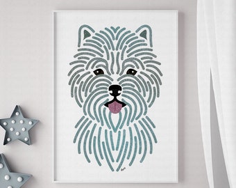 Cairn Terrier print - artwork - gift for dog lovers - painting - wall art - small dog - dog owner - drawing - picture - cute