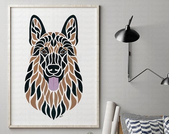 German Shepherd dog print