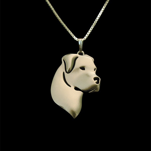 Dogo Argentino jewelry - Solid Gold pendant and necklace