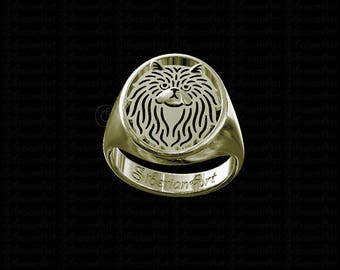 Persian Cat ring - solid 14k gold - gift for cat lovers and owners - Pet Jewelry - cat jewelry - unisex
