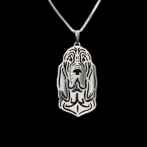 Bloodhound sterling silver, dog jewelry pendant and necklace image 1