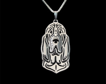 Bloodhound - sterling silver, dog jewelry - pendant and necklace