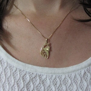 Gold Siberian Husky Charm Necklace, Dog Pendant, Pet Remembrance Jewelry, Dog Lovers Gift, Gift For Her