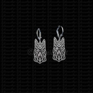 925 Sterling Silver German Shepherd Earrings Gift For Dog Lovers Dog Earrings Pet Jewelry Dog Memorial Dog Keepsake Handmade Rare Show Dog