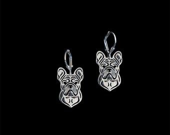 French Bulldog earrings - sterling silver