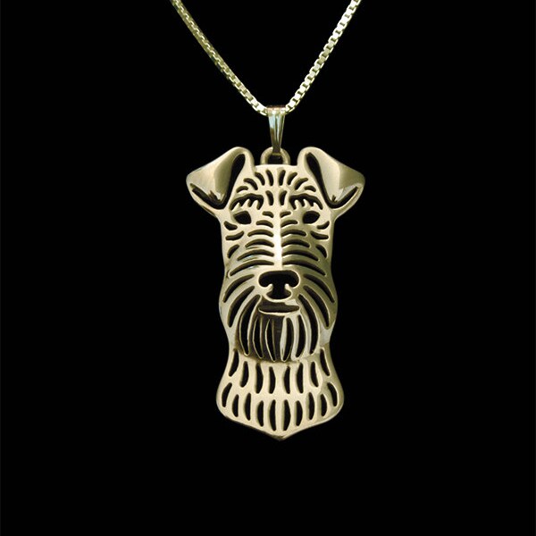 Irish Terrier - Solid Gold pendant and necklace.