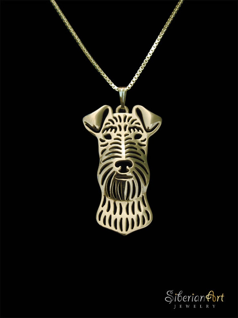 Irish Terrier Solid Gold pendant and necklace. image 1