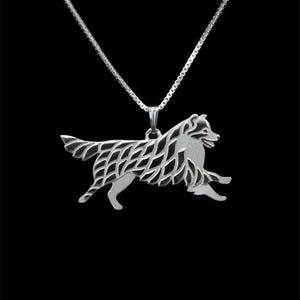 925 Sterling Silver Leaping Australian Shepherd Necklace Gift For Dog Lovers Dog Memorial Dog Keepsake Handmade Pet Dog Necklace Pet Jewelry