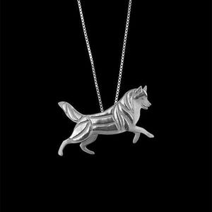 925 Sterling Silver Necklace: Pet Dog Siberian Husky Gift For Dog Lovers Dog Necklace Pet Jewelry Dog Keepsake Dog Memorial Handmade Rare
