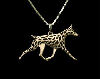 Doberman movement - Solid Gold pendant and necklace