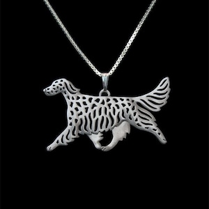 925 Sterling Silver English Setter Necklace Gift For Dog Lovers Dog Necklace Pet Jewelry Dog Memorial Dog Keepsake Handmade Rare Show Dog