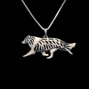 Border Collie - sterling silver pendant and necklace.