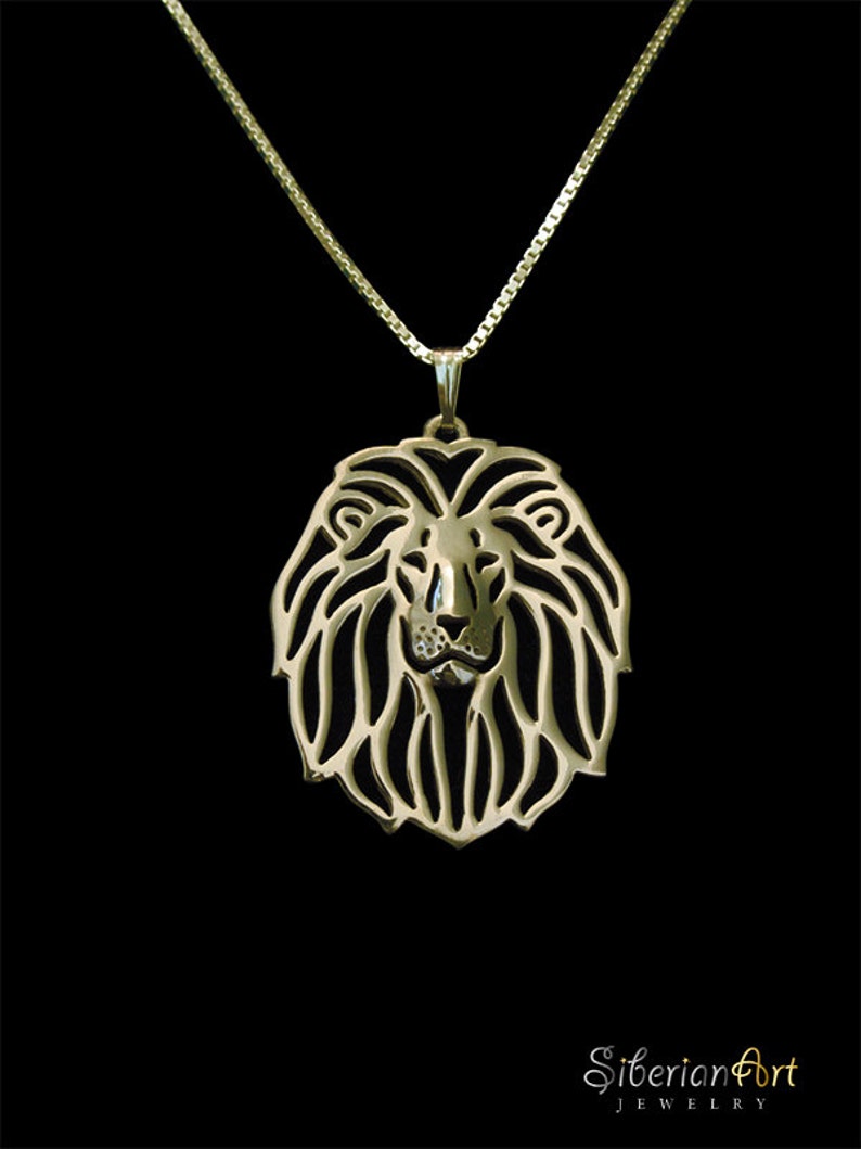 Lion Solid Gold pendant and necklace. image 1