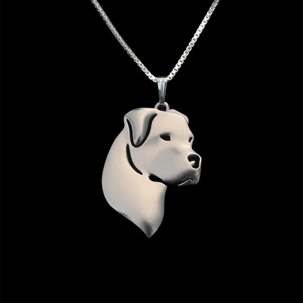 Dogo Argentino jewelry - sterling silver pendant and necklace