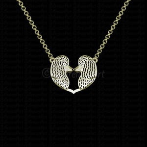 14k Gold Poodle Heart Necklace