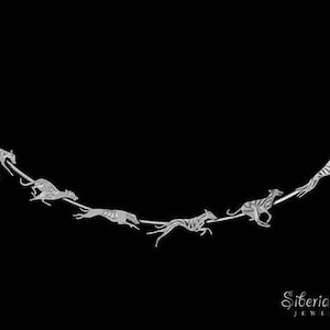 Collar de whippet de plata de ley 925, regalo para amantes de los perros, collar para perro, joyería para mascotas, recuerdo conmemorativo para perro, regalo personalizado para la pérdida de un perro.