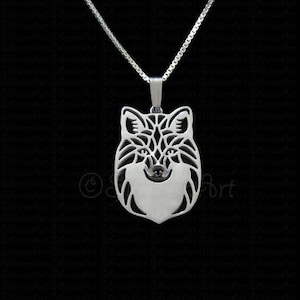 925 Sterling Silver Wild Fox Red Fox Necklace Gift For Fox Lovers Fox Necklace Wild Animal Jewelry Wildlife Jewelry Handmade