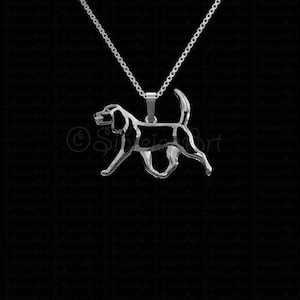 Collar con colgante de beagle: plata de ley 925, regalo para amantes de los perros, collar para perros, joyería de plata para mascotas, collar con colgante minimalista para mascotas