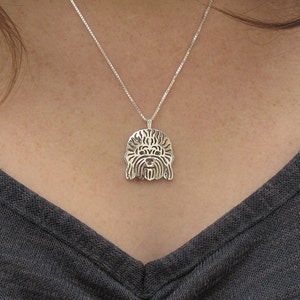 Dandie Dinmont Terrier jewelry sterling silver pendant and necklace image 2