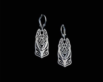 Belgian Malinois earrings - sterling silver